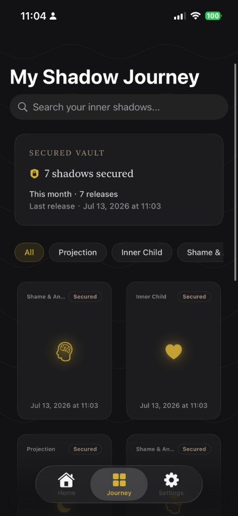Journey — secured shadow cards on device